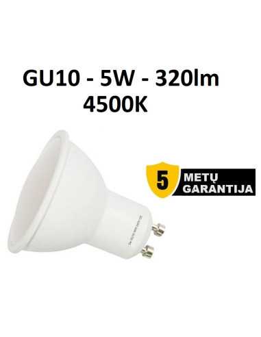 GU10 - 5W - 320lm- 4500K LED LEMPUTĖ - GRANATIJA 5 METAI