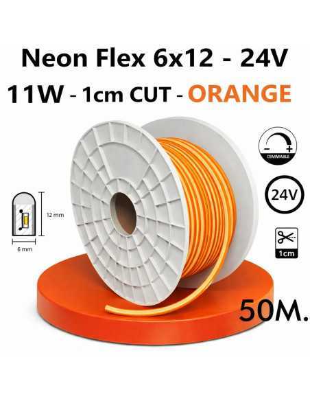 LED juosta NEON FLEX 24V - 11W - Oranžinė - 1cm CUT