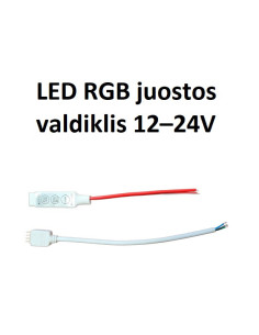 LED RGB juostos valdiklis 12–24V | 20 spalvų | Luxon.lt
