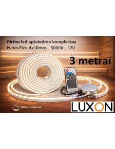 Pirties Led apšvietimo komplektas 4x10mm- 3000K - IP67 - 3 metrai