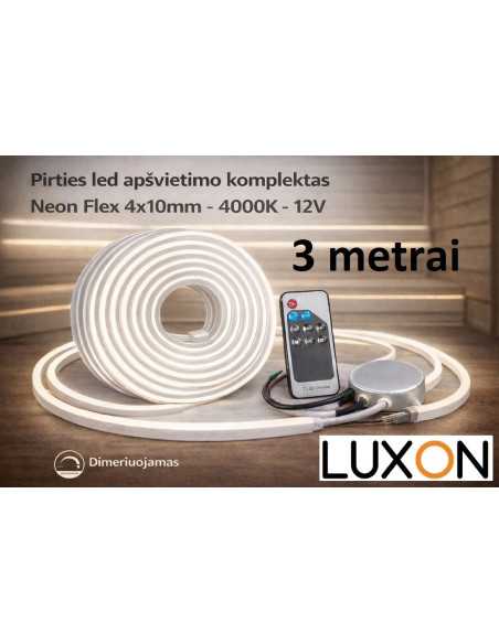 Pirties Led apšvietimo komplektas 4x10mm- 4000K - IP67 - 3 metrai