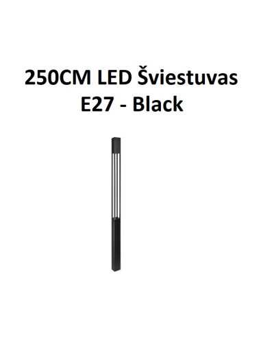 LED lauko šviestuvas Polin 250cm - E27 - Juodas - internetu | Luxon.lt