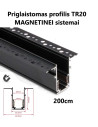 Priglaistomas magnetinis bėgelis juodas - TR20 - 200cm internetu | Luxon.lt