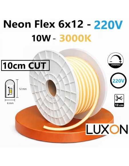 LED juosta NEON FLEX 220V - 10W - 3000K - 10cm CUT - IP67
