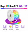 Magic RGB 24V - 13W NEON FLEX LED 8x16mm juosta - IP65