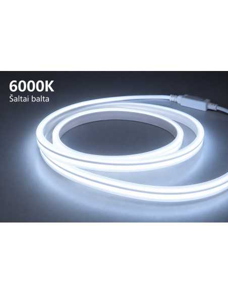 COB LED juosta 220V - 10W - šaltai balta 6000K IP68 internetu | Luxon.lt