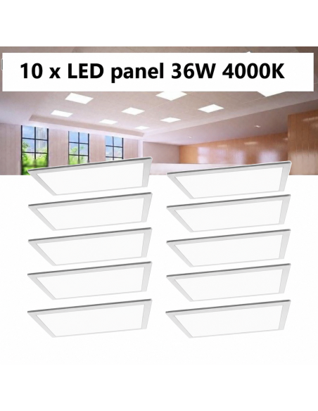 10 x LED panelė armstrong luboms 60x60cm - 36W - 4320lm - 4000K
