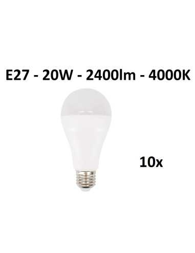 10 x E27 - 20W - 2400lm - 4000K LED lemputė