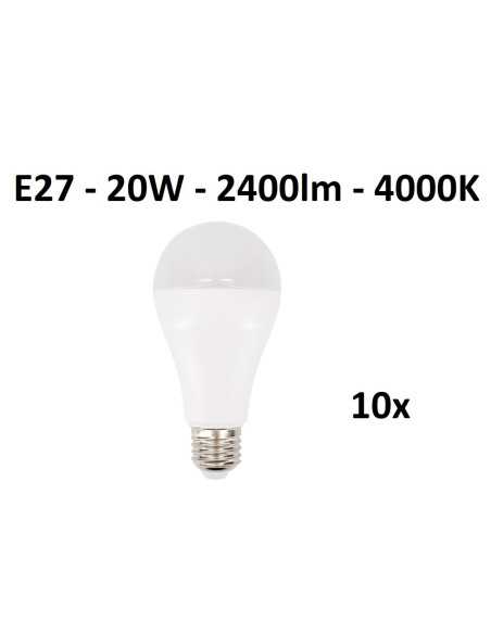 10 x E27 - 20W - 2400lm - 4000K LED lemputė
