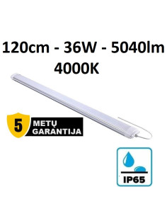 Tri-Proof LED šviestuvas 120cm - 36W - 5040lm - 4000K - IP65
