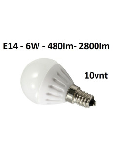 10 x E14 - 6W - 2800K - 480lm LED lemputė