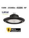 150W LED High bay - 25500lm - 4500K - IP67 - 5 metai garantija