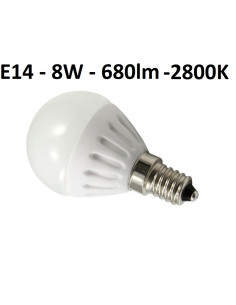 E14 - 8W - 680lm - 2800K LED lemputė.| www.luxon.lt