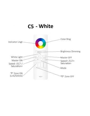 RGB - RGB+CCT LED juostos Pultelis C5 - White