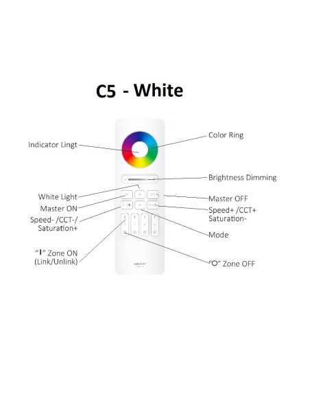 RGB - RGB+CCT LED juostos Pultelis C5 - White