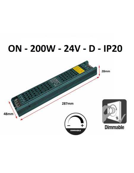 Dimeriuojamas LED maitinimo šaltinis 24V - 200W - D