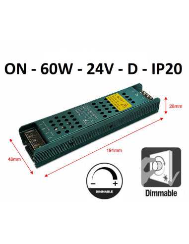 Dimeriuojamas LED maitinimo šaltinis 24V - 60W - D