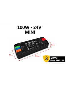 Itin plonas baldinis MINI LED maitinimo šaltinis 24V - 100W IP20 | www.Luxon.lt