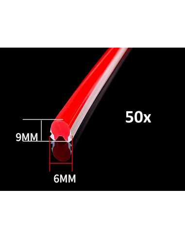 50 x Silikoninis  uždengimas LED juostelėi RED