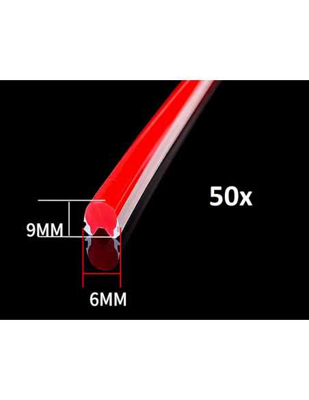 50 x Silikoninis  uždengimas LED juostelėi RED