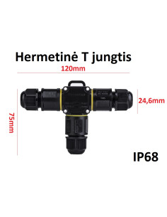 Hermetinė T jungtis 3 laidų sujungimui po žeme - IP68