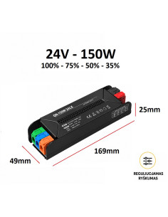 Reguliuojamas LED maitinimo šaltinis - 24V - 150W