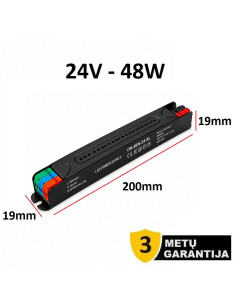 LED maitinimo šaltinis 24V-48W slim