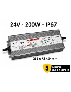 Profesionalus LED maitinimo šaltinis  24V - 200W - IP67