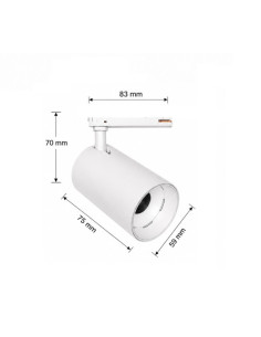 Akcentinis Track šviestuvas 1 fazės baltas - 10W - 1000lm - 3000K -Dimeriuojamas 2