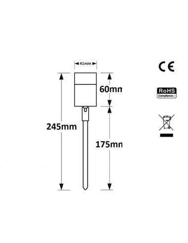 Įsmeigiamas LED lauko šviestuvas - 220V - 3W - 3000K - IP65 internetu | Luxon.lt
