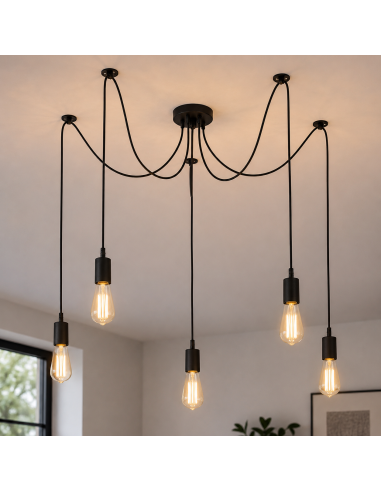 Kabantis LED šviestuvas - Voras Spider 5xE27
