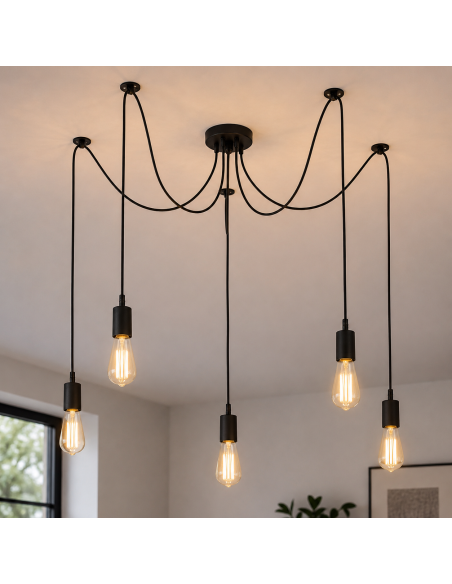 Kabantis LED šviestuvas - Voras Spider 5xE27