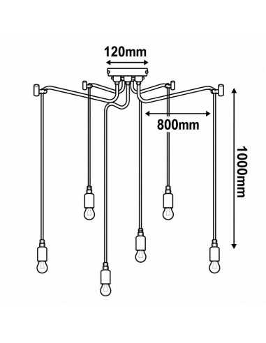 Kabantis LED šviestuvas - Voras Spider 5 x E27 internetu | Luxon.lt