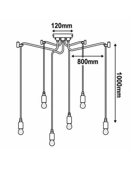 Kabantis LED šviestuvas - Voras Spider 5 x E27 internetu | Luxon.lt