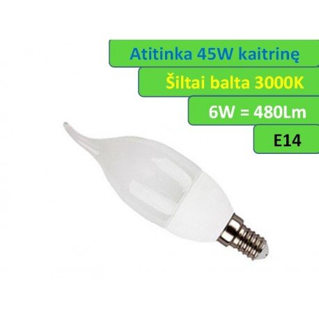 E14 - 6W - 480lm LED lemputė