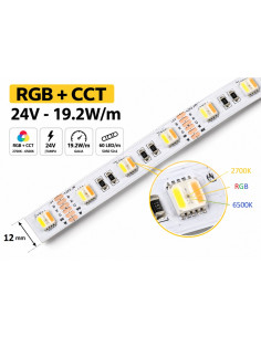 LED juosta RGB+CCT - 24V - 19.2W - IP20