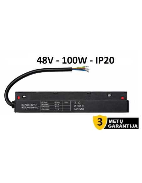 LED maitinimo šaltinis magnetiniam bėgeliui 48V - 100W internetu | Luxon.lt
