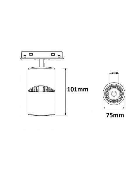 Magnetinis šviestuvas 48V - 9W CCT juodas | Luxon.lt
