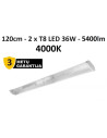 LED šviestuvas 120cm - 2 x T8  - 5400lm - 4000K IP40 - 3 metai garantijos