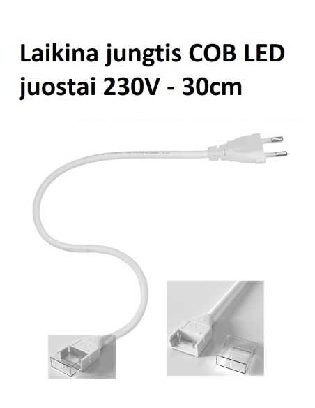 Laikina jungtis COB LED juostai 230V - 30cm