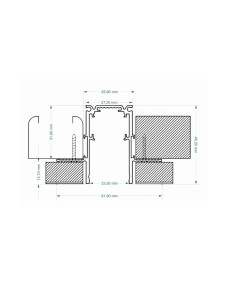 Magnetinis bėgelis GK tipo – 2 m – juodas - TR20 2