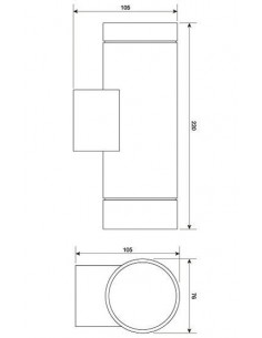 Sieninis LED lauko šviestuvas - Lumi Silver 2