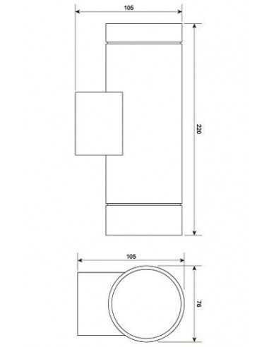 Sieninis LED lauko šviestuvas - Lumi Silver