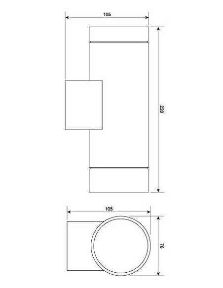 Sieninis LED lauko šviestuvas - Lumi Silver