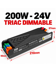 Dimeriuojamas LED maitinimo šaltinis 200W - 24V